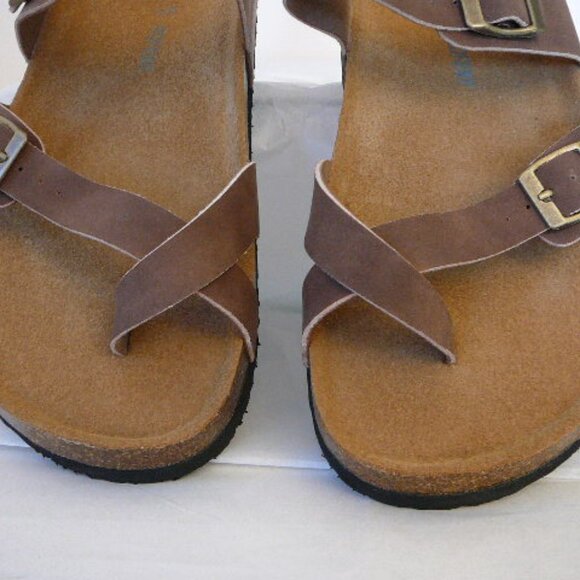 Hofeny Soft Footbed Sled Women's Brown Slip On Sandals-Size 10-NIB - Picture 2 of 9